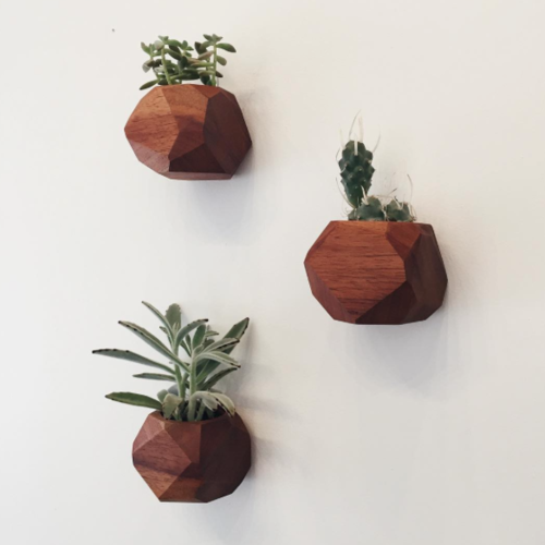 Foxwood Co. Walnut Vessel handmade and handcrafted wood succulent planter via Needles + Leaves blog.